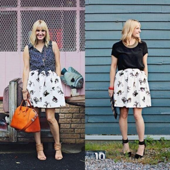 MSGM Dresses & Skirts - MSGM Panther Print Skirt Flare Full Monkey Circle